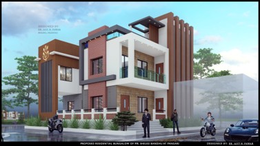 Mr. Shelke Residence Computer Generated 3D View & Plan By Pawar Architects